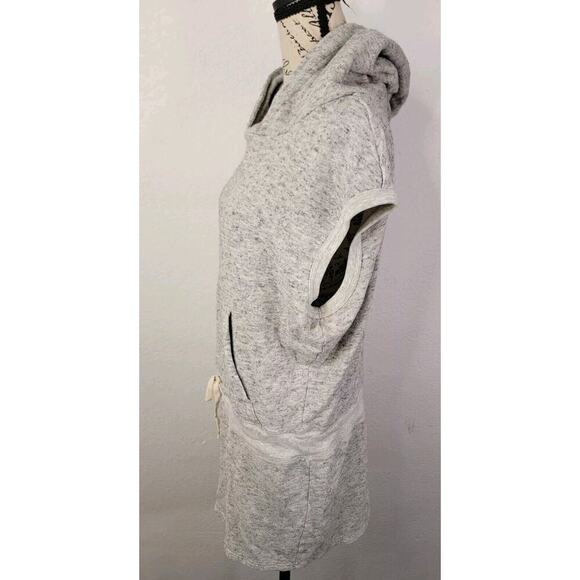 Pam & Gela Hooded Tank Dress Womens Medium Drawstring Stretch Knit Gray - Picture 6 of 8